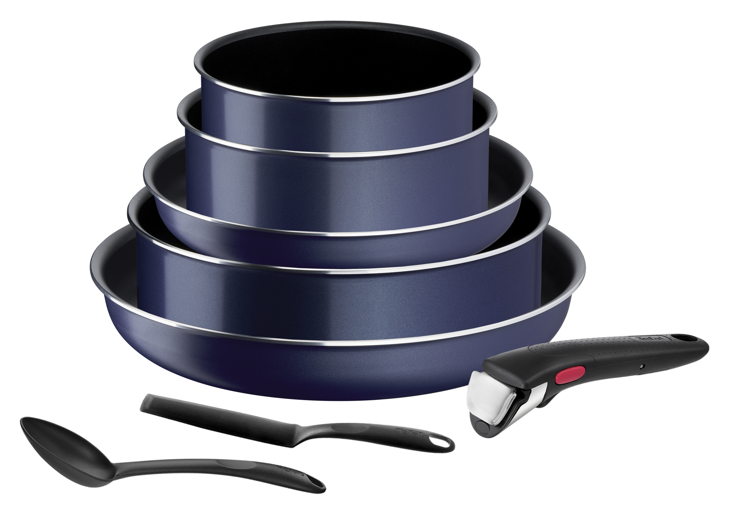 Ingenio Easy Cook N Clean Bleu pailleté Batterie de cuisine 8 pièces