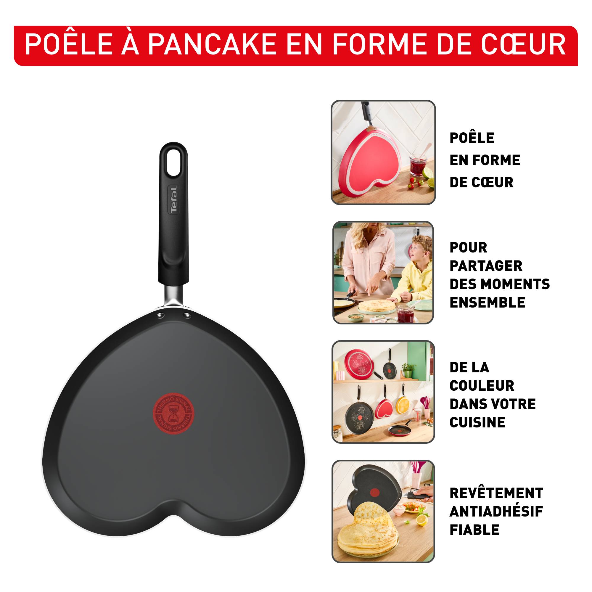 Chandeleur&nbsp;2026, Poêle à crêpes 25&nbsp;cm, Décoration spéciale, Revêtement antiadhésif