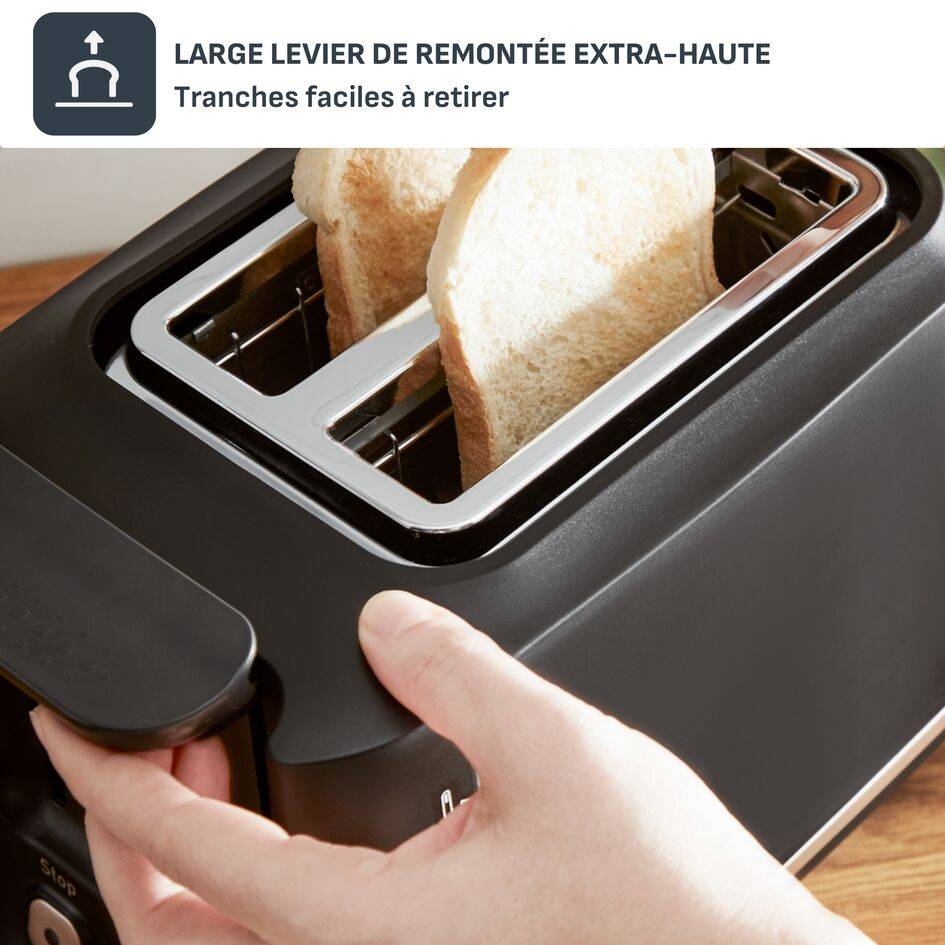 Includeo Grille-pain électrique, Fentes extra larges, 7 niveaux de dorage