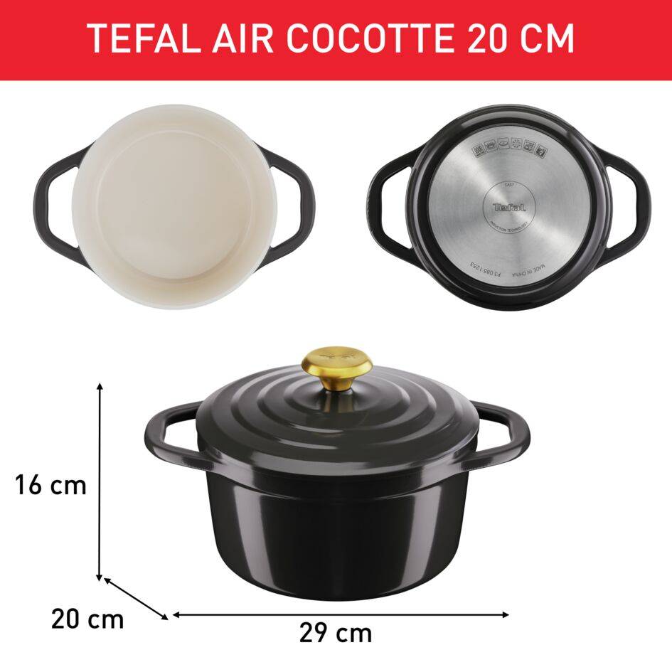 Air cocotte 24 cm fonte aluminium anthracite
