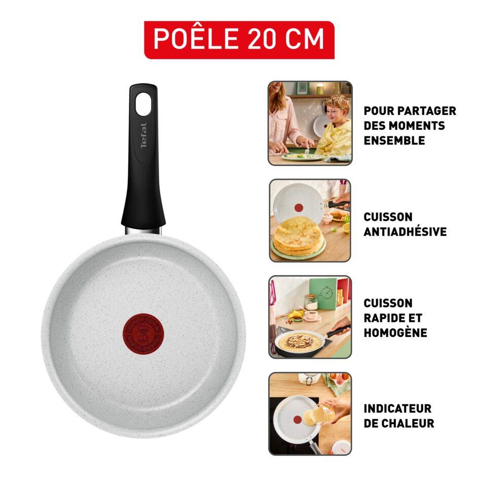 Chandeleur 2026, Poêle 20 cm, Revêtement antiadhésif en céramique, Cuisson homogène