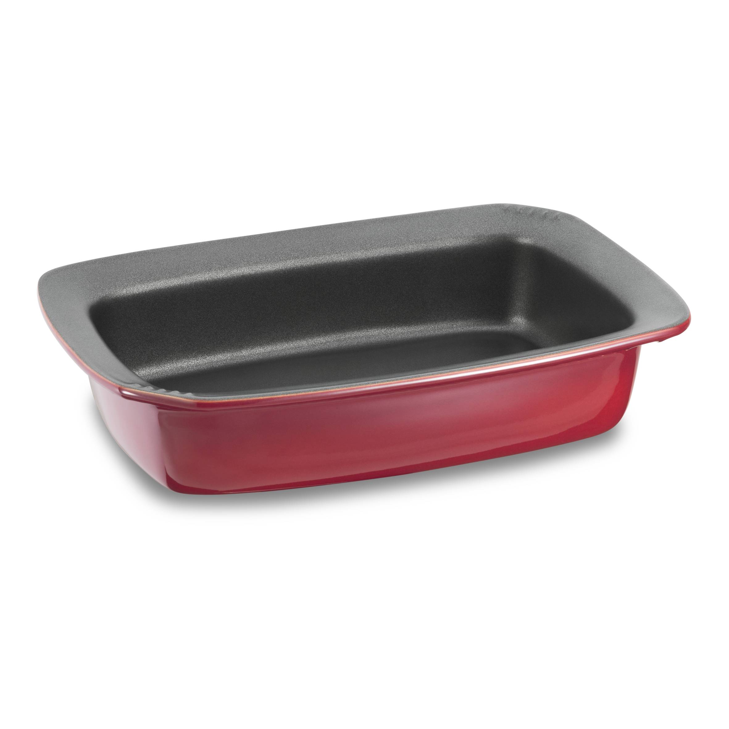 Plat à four rectangulaire anti-adhésif 38 x 31 cm Boîte SO EASY GRES/EMAIL ROUGE
