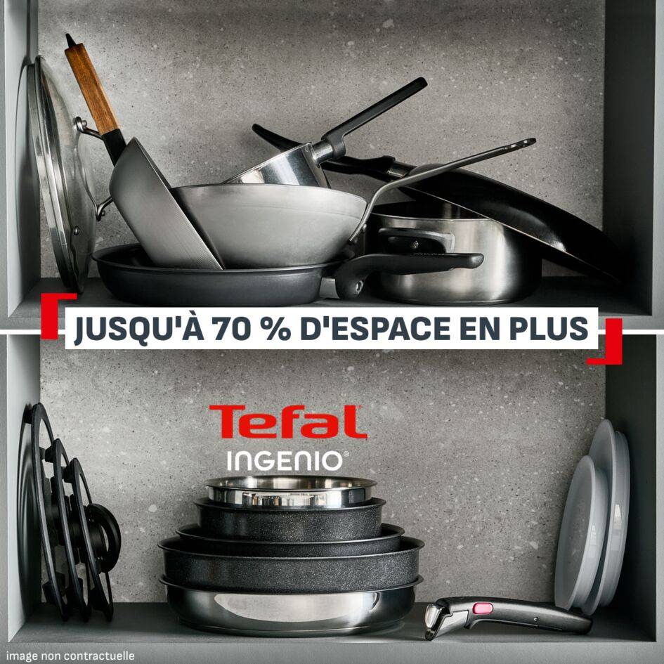 Ingenio Excellence Ceramic, Poêle 26 cm, Empilable, Revêtement en céramique antiadhésif