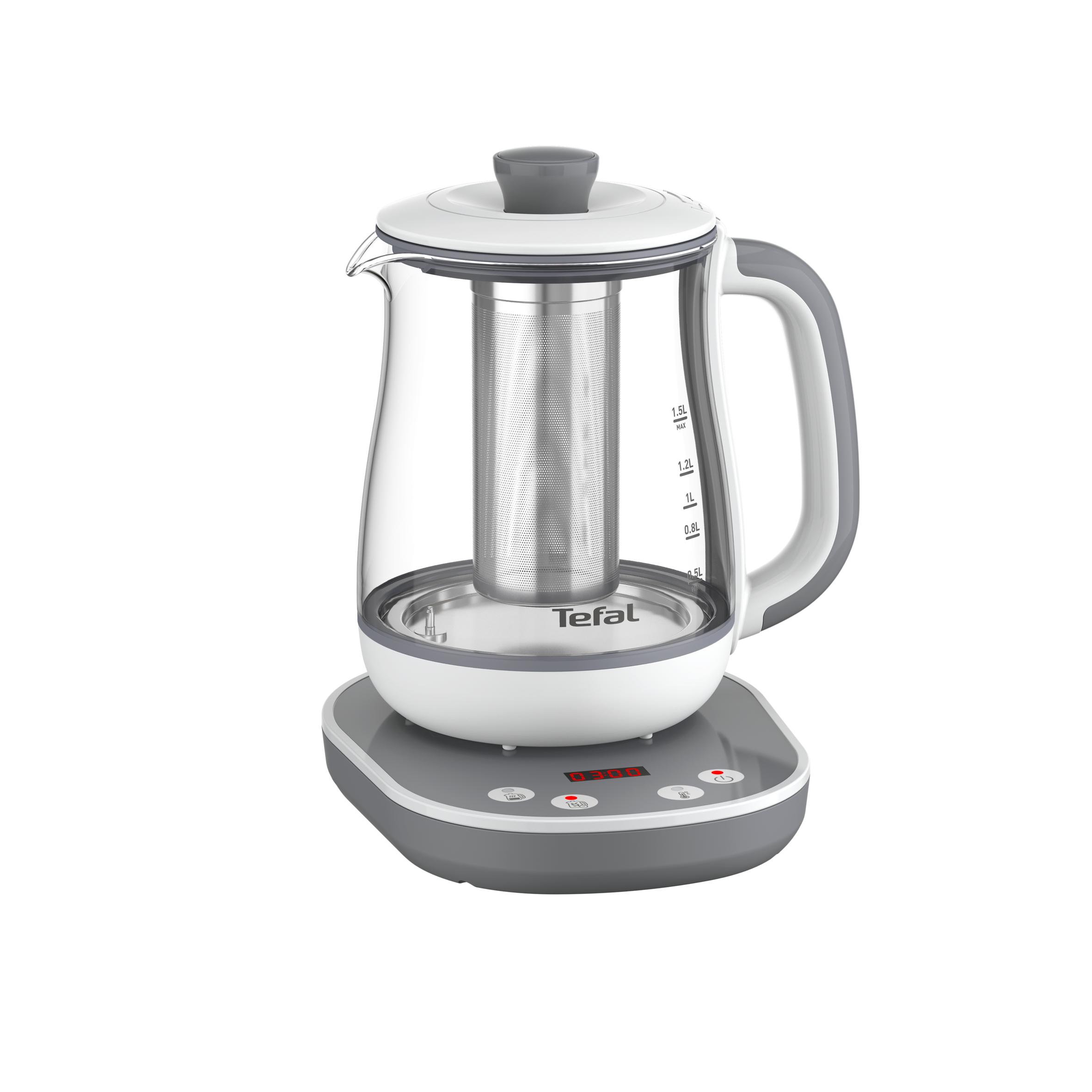 Tastea, Théière électrique en verre, 1.5 L, 8 réglages, Contrôle de la température