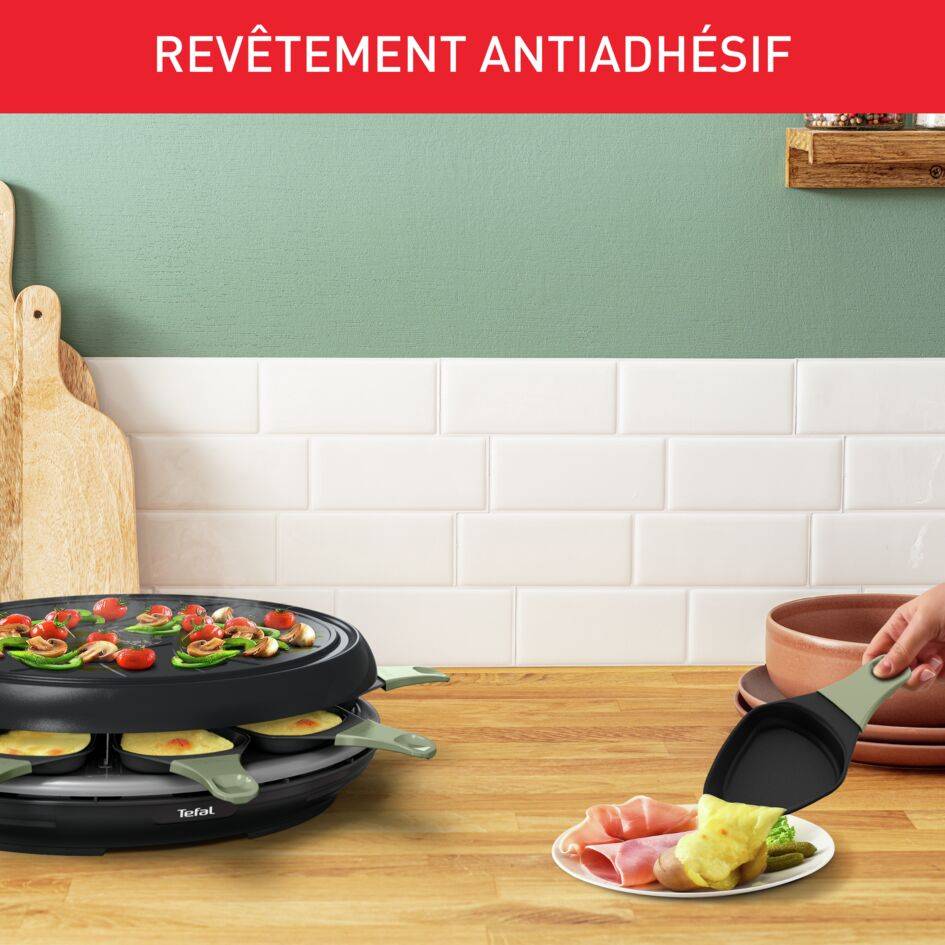 Eco Raclette, Appareil à raclette et gril, Antiadhésif, 8&nbsp;personnes