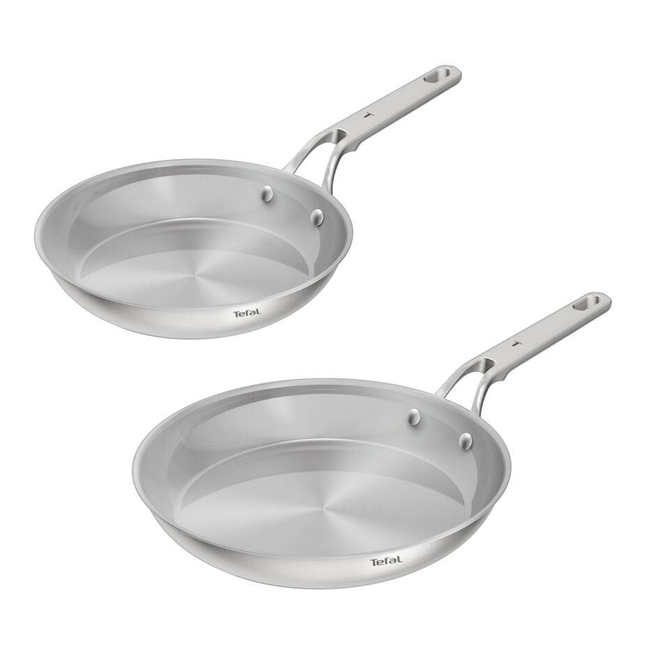 Extreme, Lot de 2 poêles 24/28 cm, Inox, Garantie de 10 ans, Induction