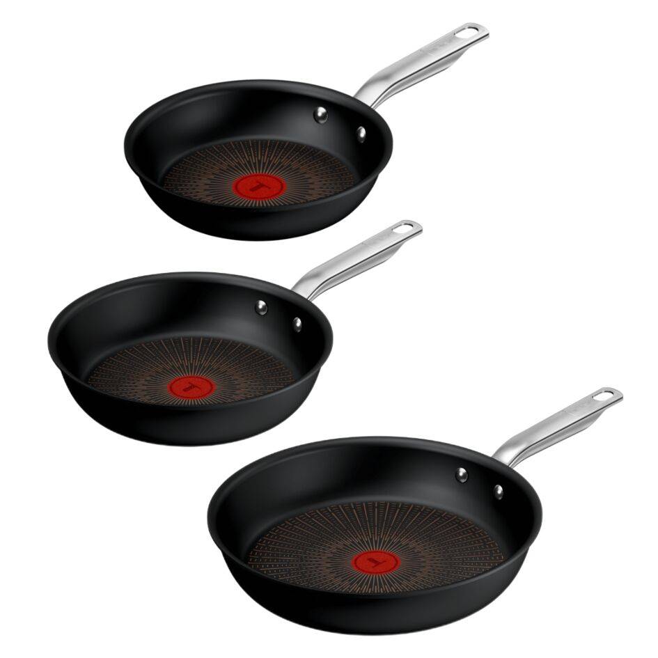 Experience, Batterie de 3 poêles 20/24/28 cm, Revêtement antiadhésif FusionCore, Induction