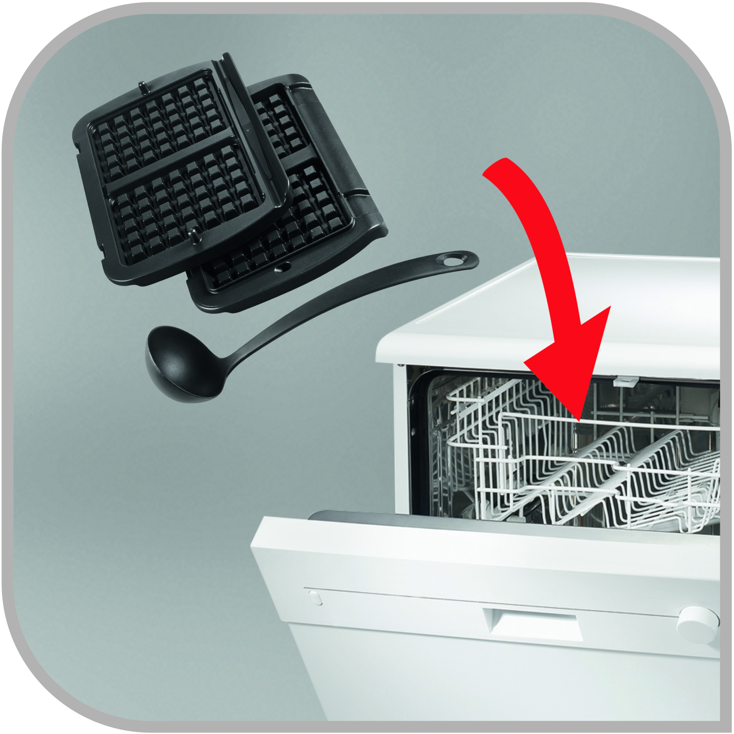 Plaques à gaufres x 2 et louche Optigrill XA724810 