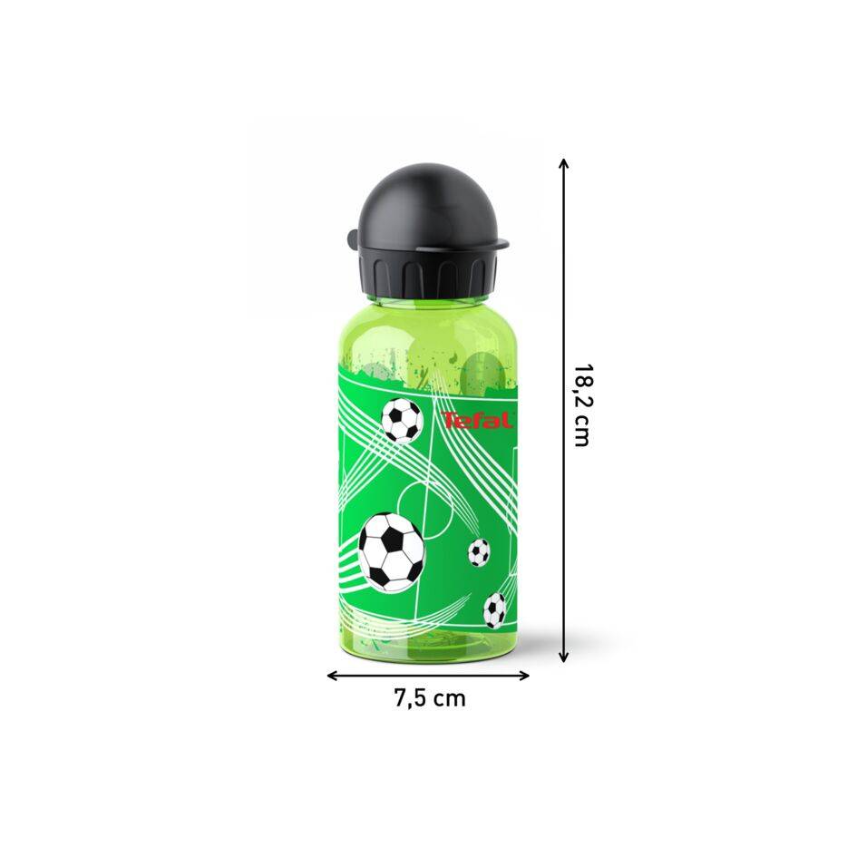 Gourde 0.4l tritan vert décor foot