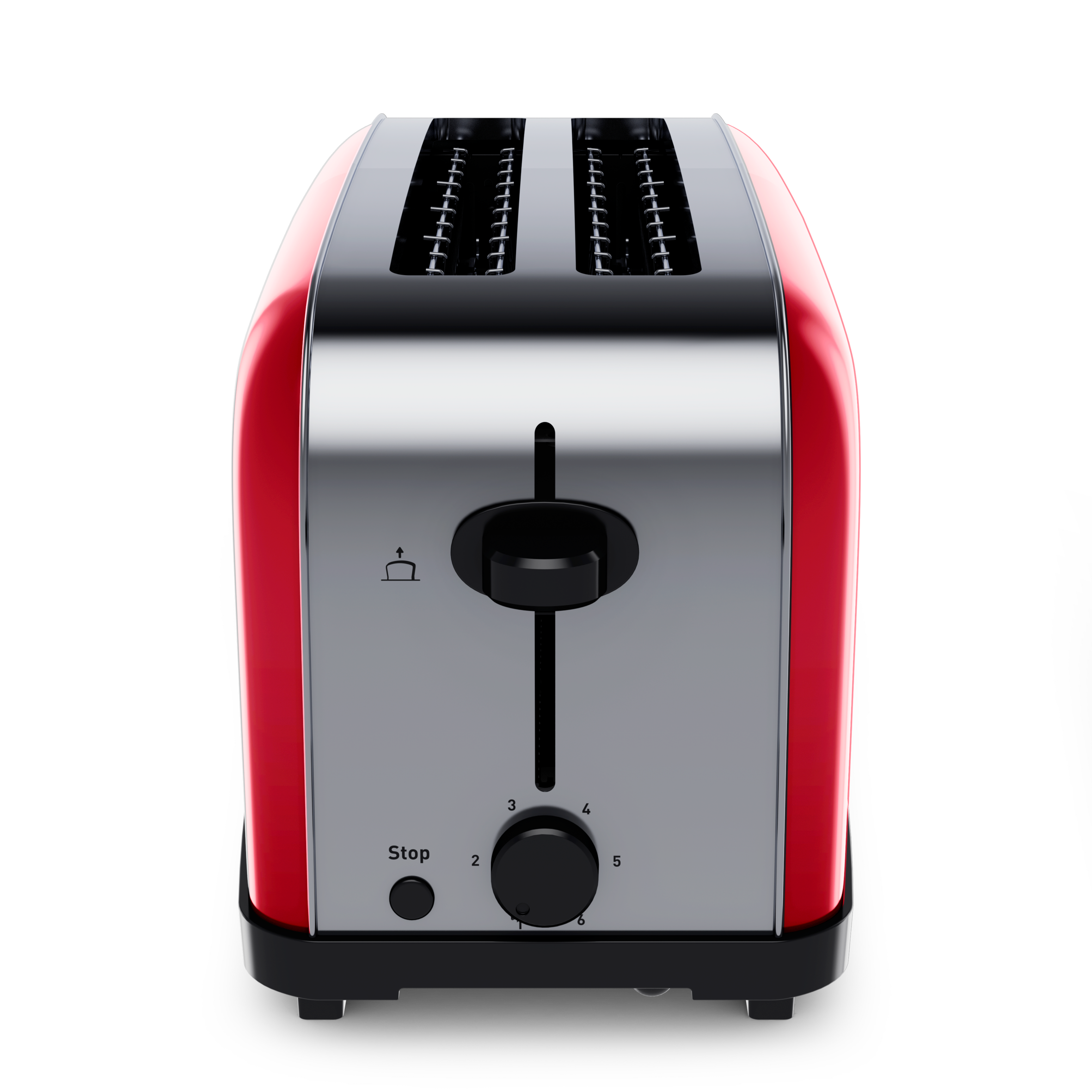 Grille-pain tefal 2 longues fentes rouge inox