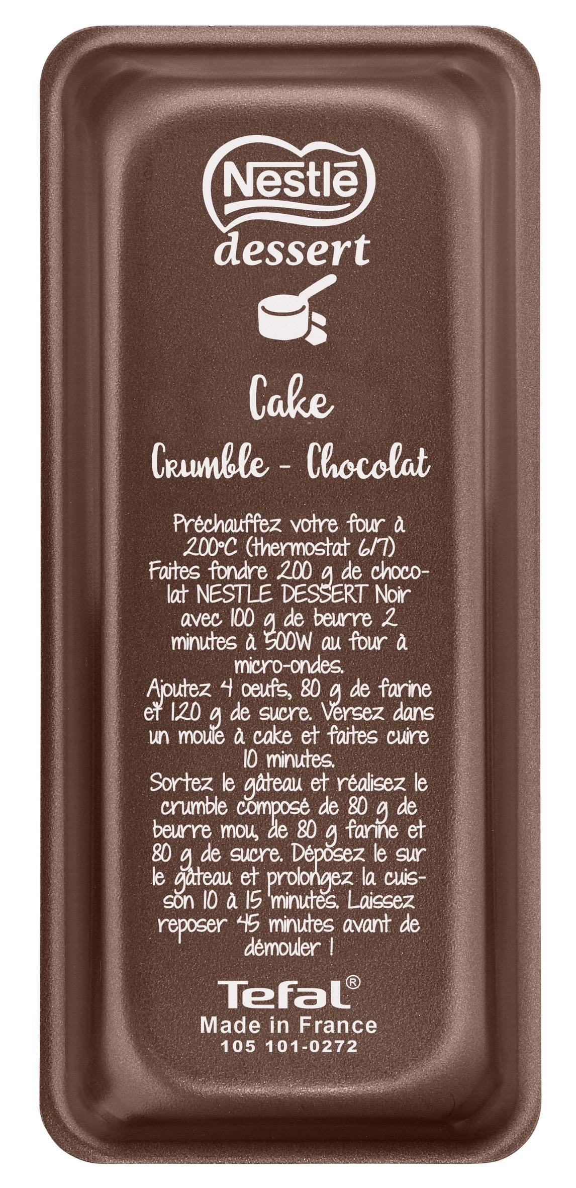 Moule à cake RECETTE NESTLE 26 cm Crumble chocolat