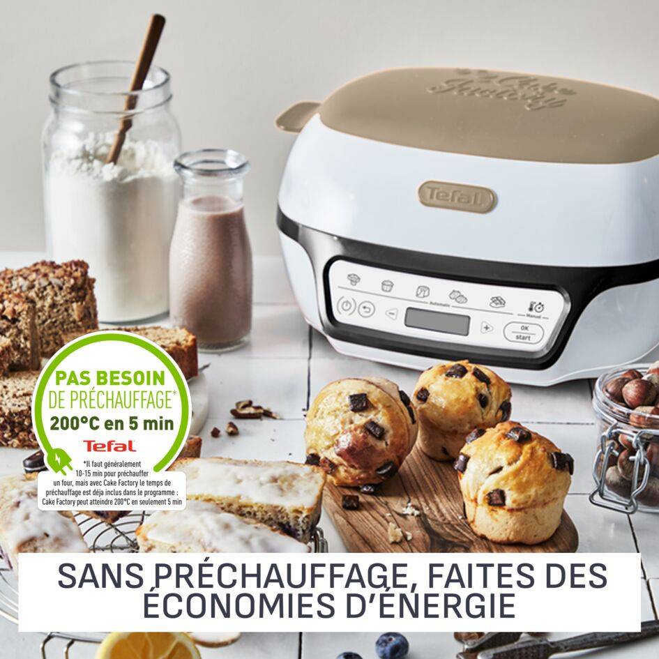 Cake Factory Chocolat, Machine à gâteaux, 5 programmes, mode manuel, moules muffins