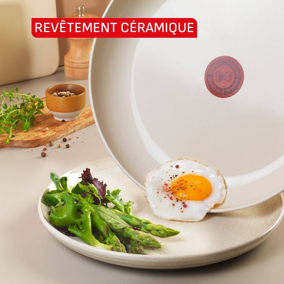CERA BRIGHT ON, Set 7 pièces : Poêles20/24/28cm, Casserole16cm, Faitout24cm