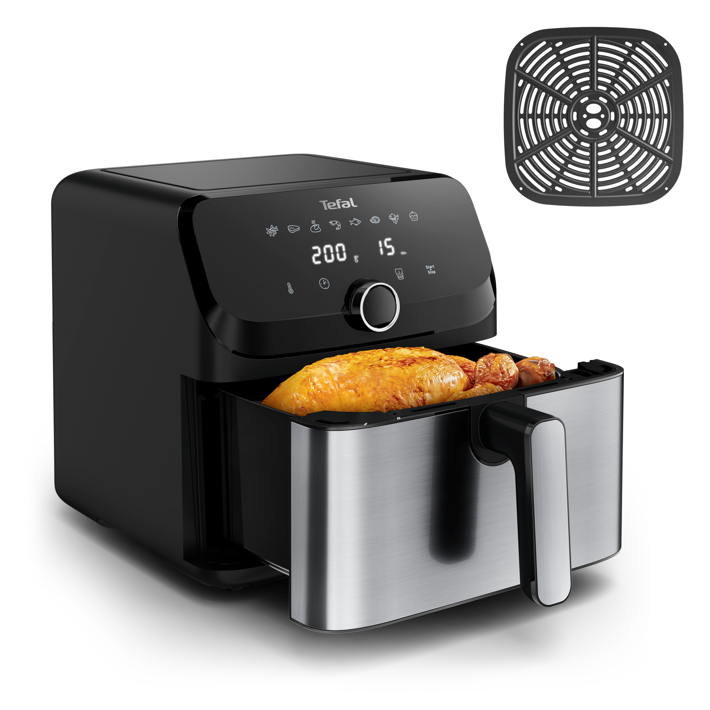 Easy Fry Mega Tefal, friteuse sans huile, air fryer très grande capacité de 7.5&nbsp;L, 8&nbsp;programmes prédéfinis