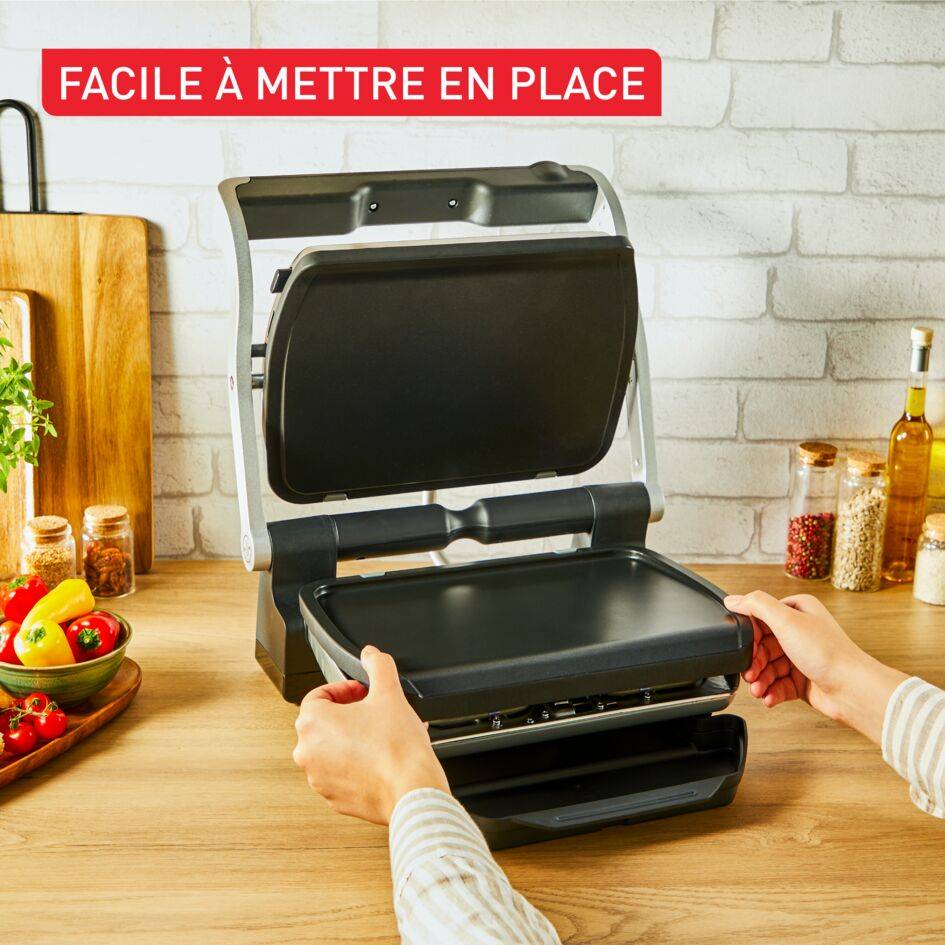 Plaques à plancha pour OptiGrill/OptiGrill Elite, antiadhésives idéales pour les ingrédients délicats 