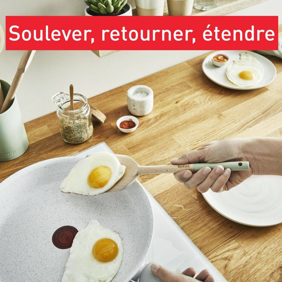 Natura Set d'ustensiles en bois : Cuillère large 28 cm,&nbsp;Spatule 29 cm, Maryse 28 cm, Cuillère 29 cm&nbsp;et pot à ustensiles