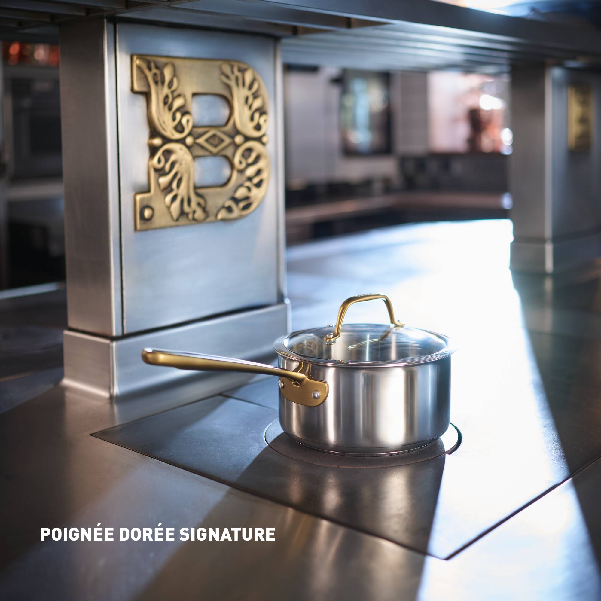 Tefal & Bocuse, Casserole de 20&nbsp;cm avec couvercle en verre, Acier inoxydable sans revêtement