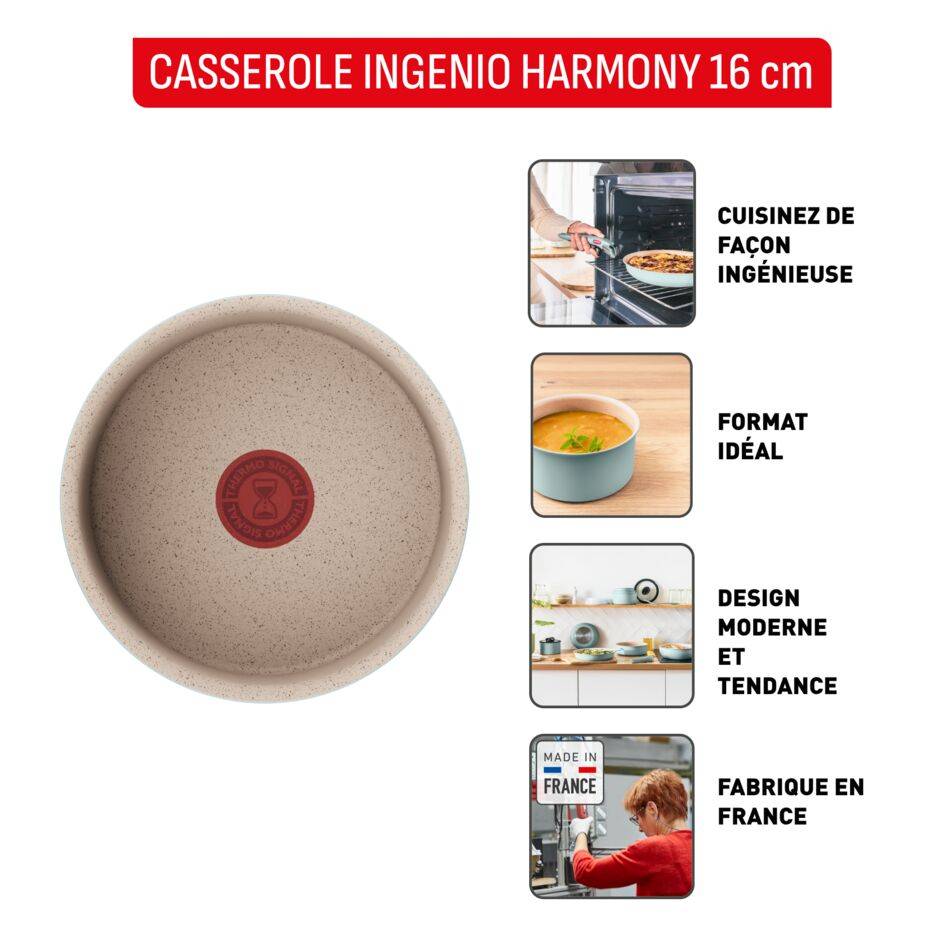 Ingenio Harmony, Casserole 16 cm, Poignée amovible