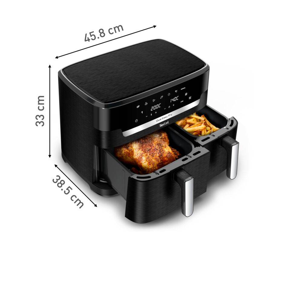 Dual Easy Fry XXL, Air fryer double tiroir, 11L, Jusqu'à 10&nbsp;personnes