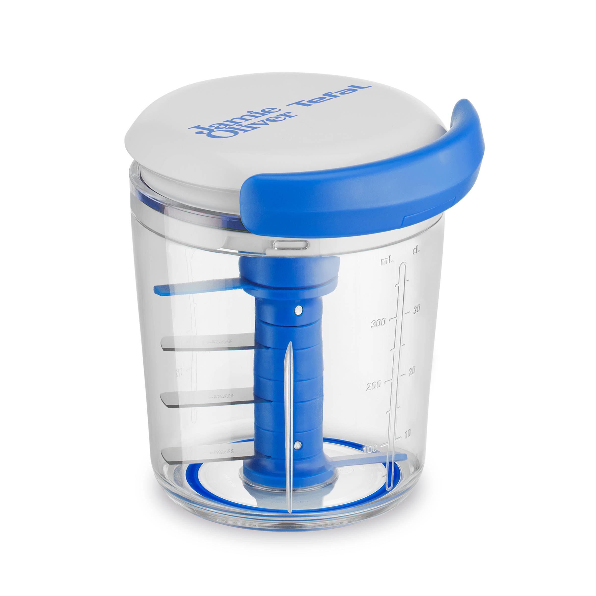 Jamie Oliver by Tefal Chop & Shaker hachoir manuel 5 secondes 450ml blanc et bleu