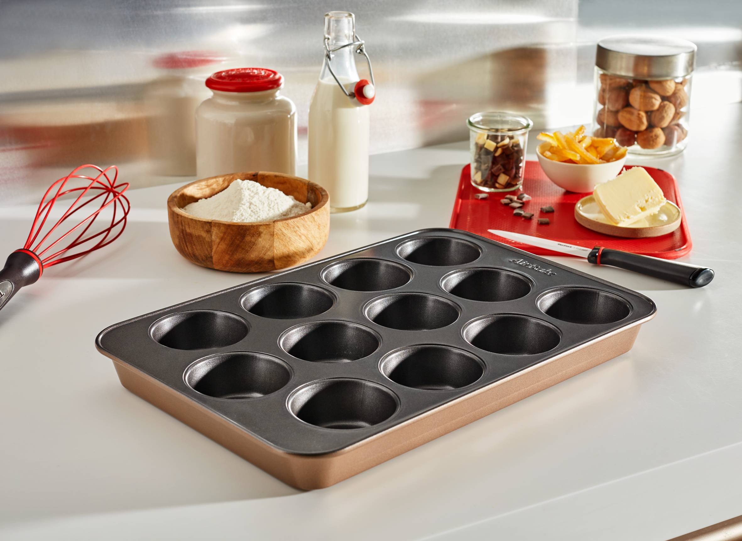 AIRBAKE Moule 12 muffins 29X41cm acier