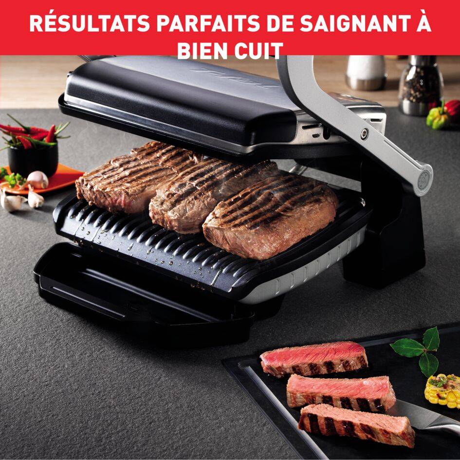 Optigrill+, grill intelligent, 6 programmes, mode manuel, 4 personnes