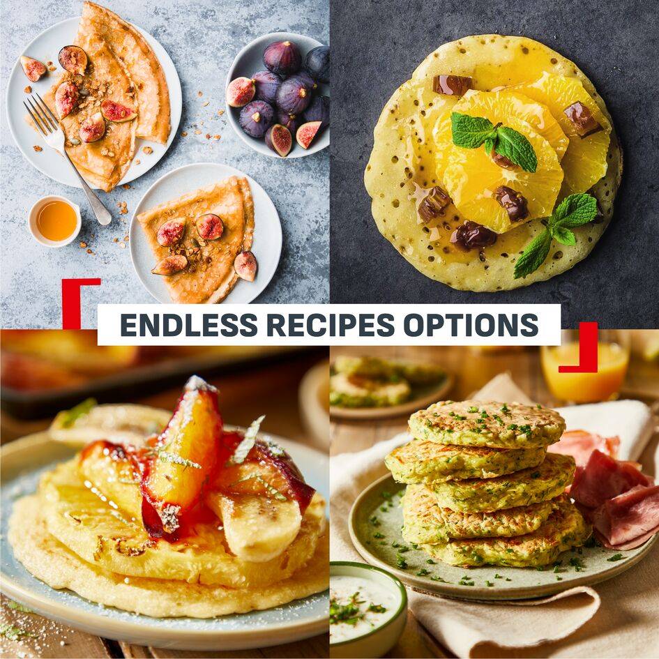 Easy Crep'Party, Appareil à crêpes électrique, Plaque amovible 4&nbsp;mini crêpes, Louche, 4 spatules 
