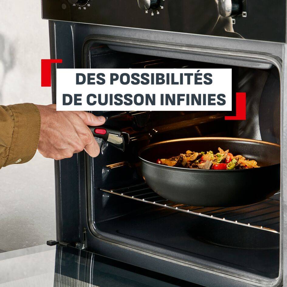 Ingenio Excellence + Fusion, Wok manche amovible, Antiadhésif, Induction, 28cm