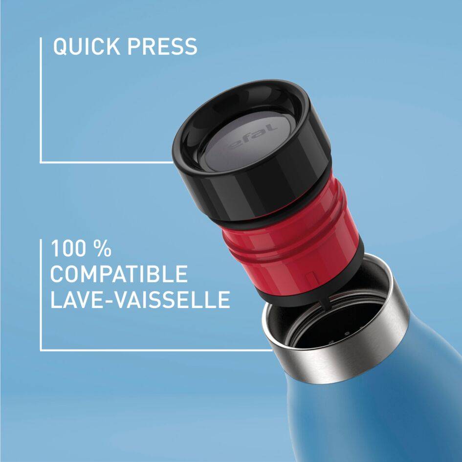 Bludrop Gourde 0,5L, Acier inoxydable, Boissons chaudes 12h et froides 24h, Bleu