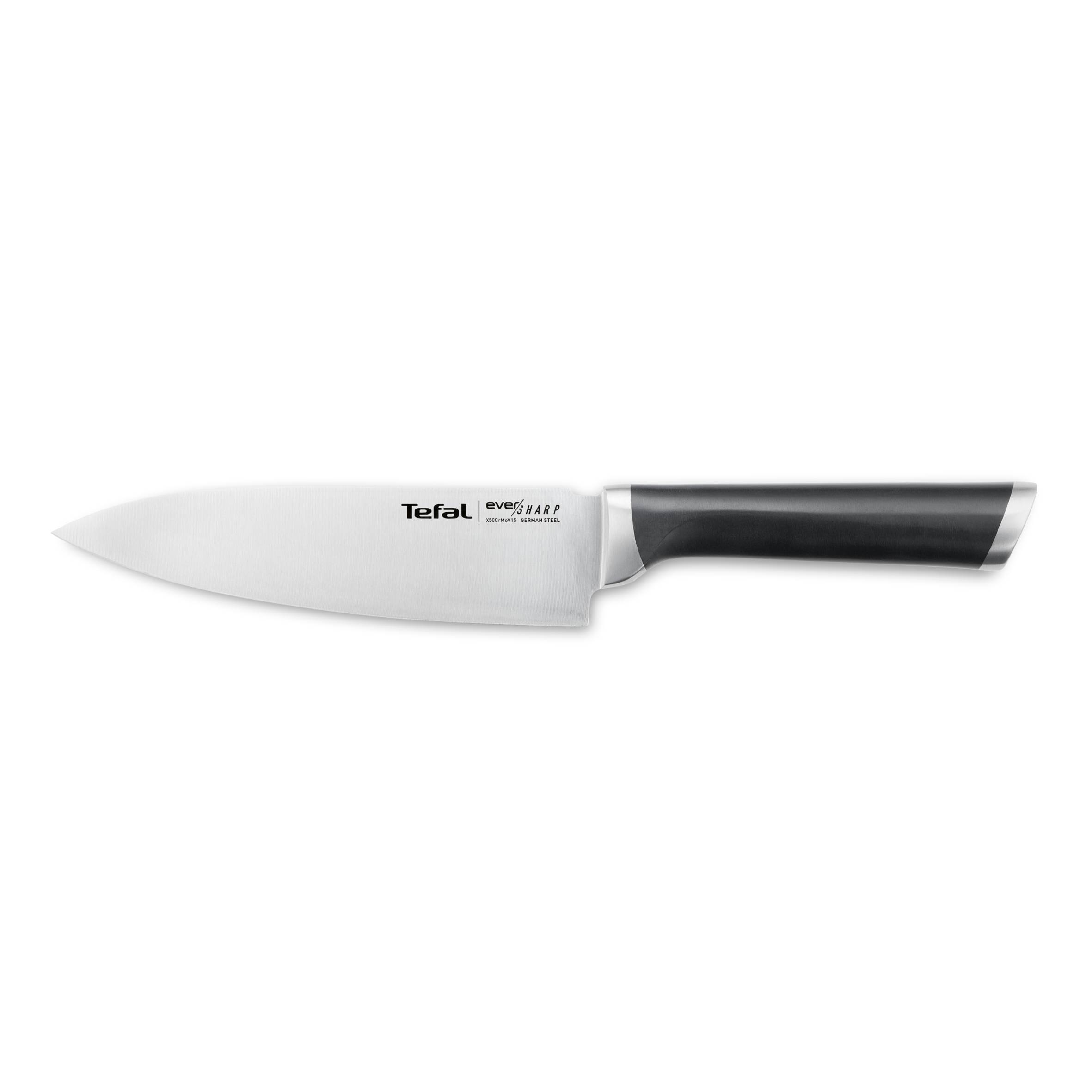 Ever Sharp Couteau de chef 16,5 cm + aiguiseur intégré avec étui, Technologie brevetée