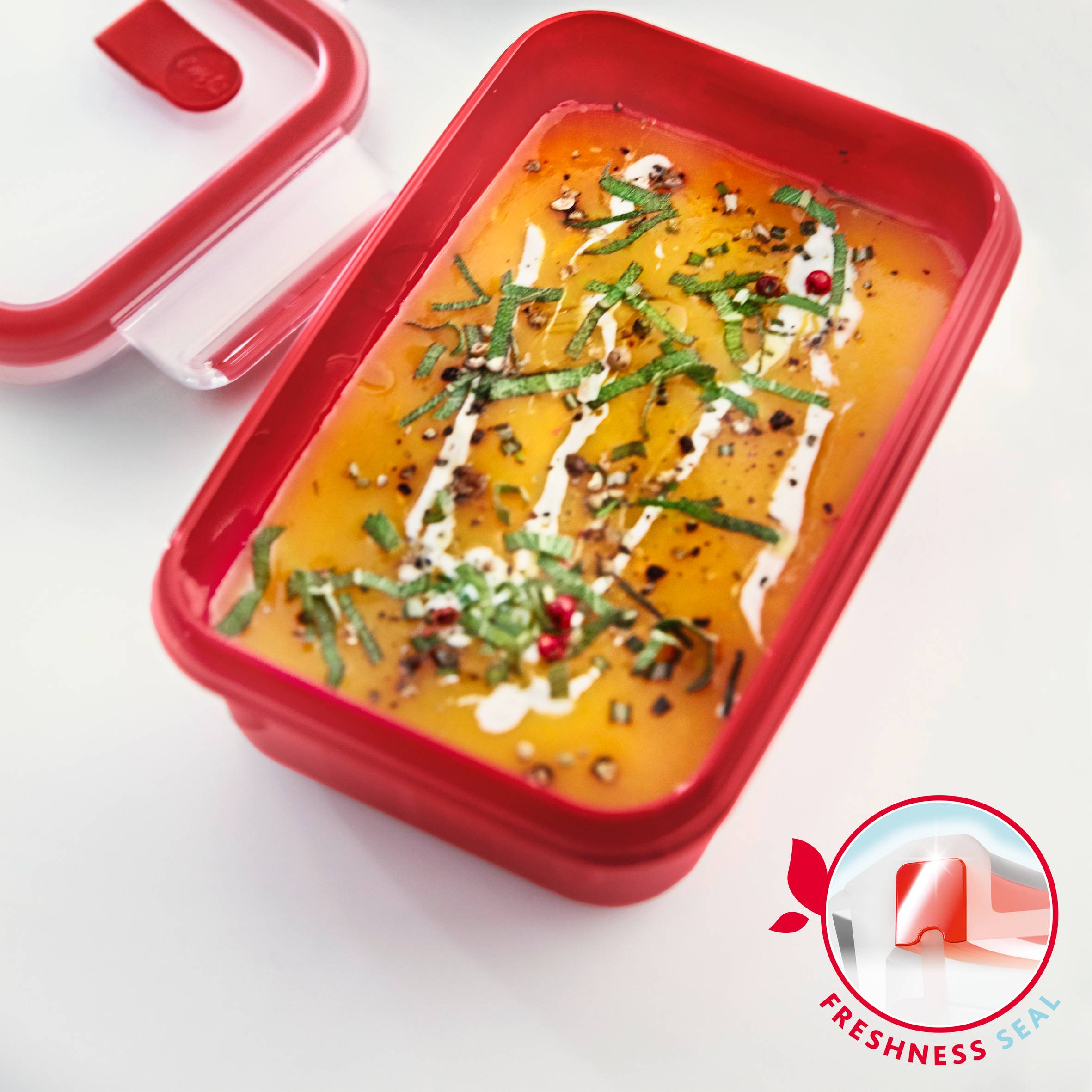 Masterseal fresh rouge boîte en verre rectangle 3l