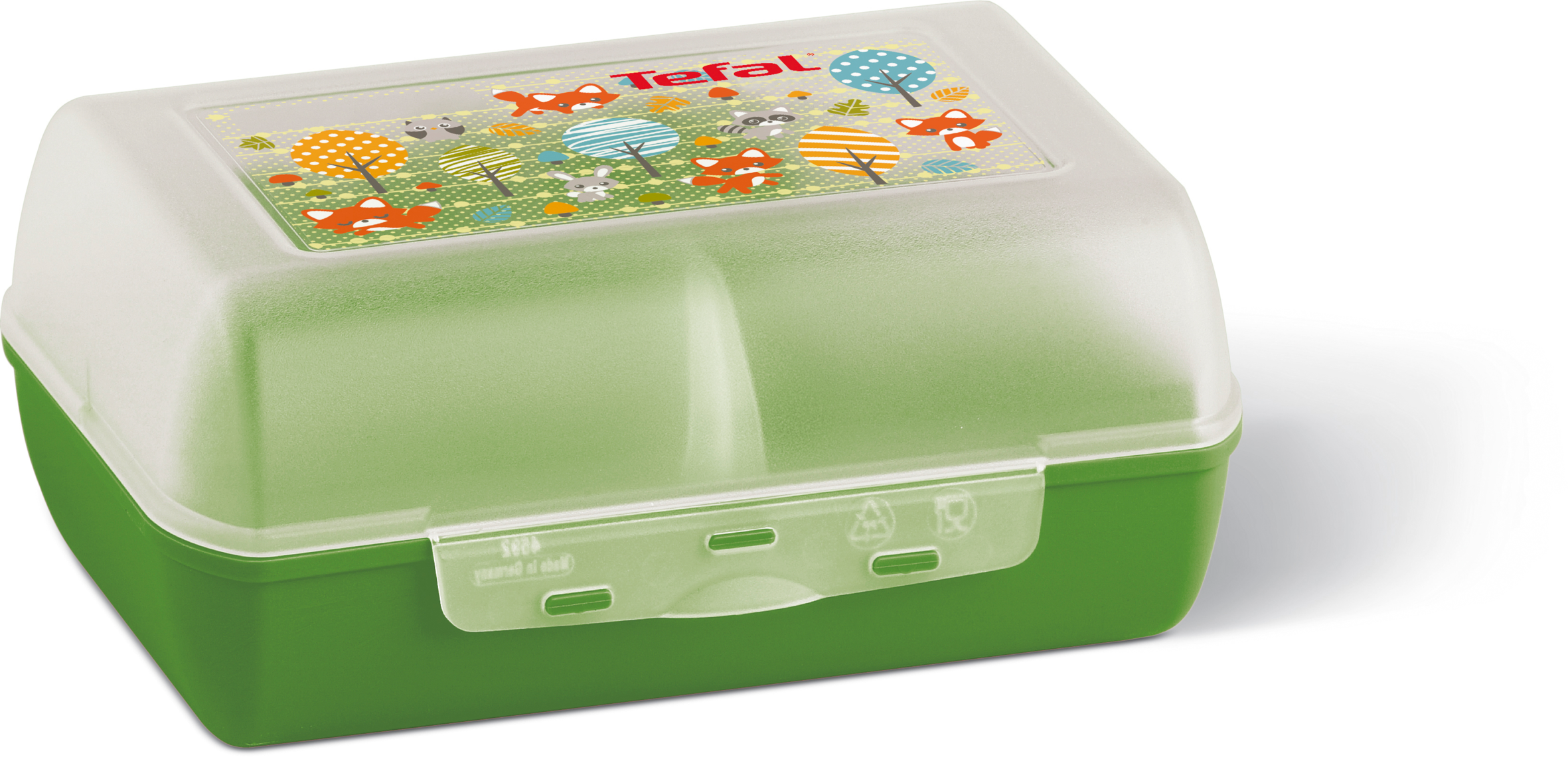 VARIABOLO Boite à goûter enfants vert décor renard