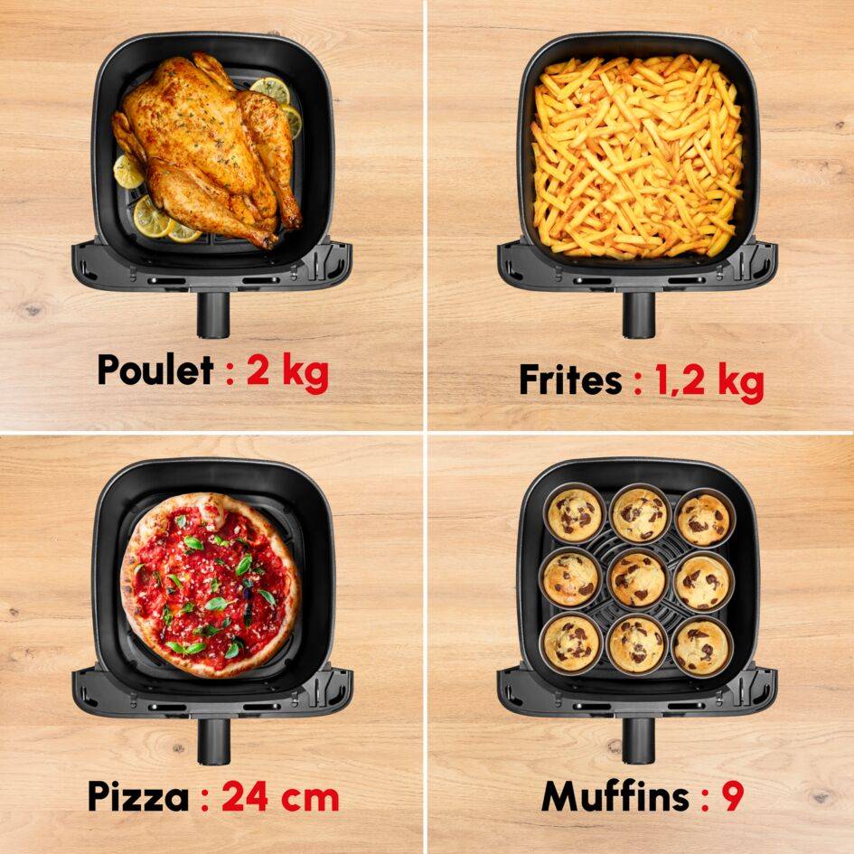 Easy Fry Mega Tefal, friteuse sans huile, air fryer très grande capacité de 7.5 L, 8 programmes prédéfinis