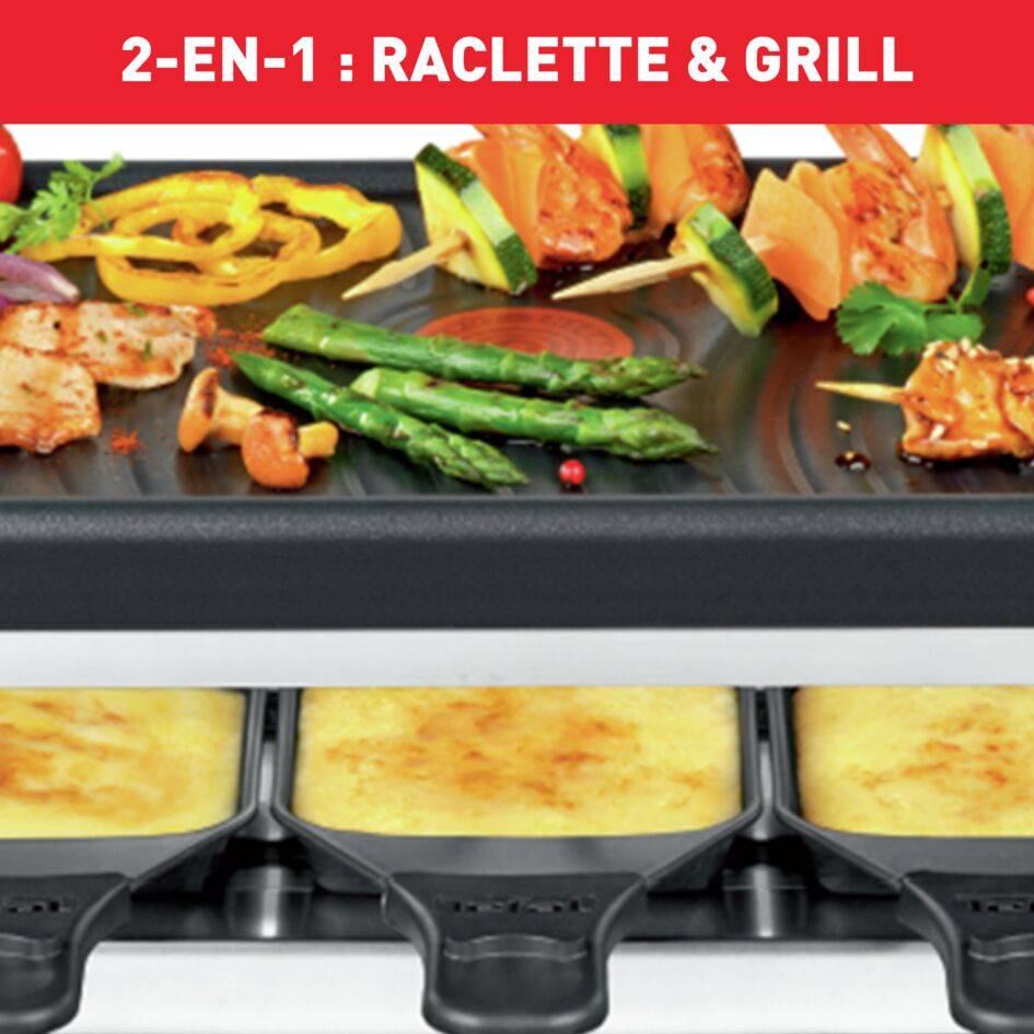 Gourmet Inox et Design, Appareil à raclette et gril, Antiadhésif, 10 personnes 