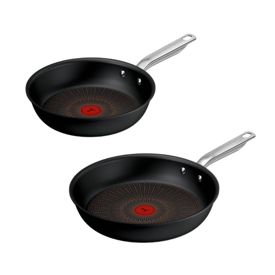Experience, Lot de 2 poêles 24/28 cm, Revêtement antiadhésif FusionCore, Induction