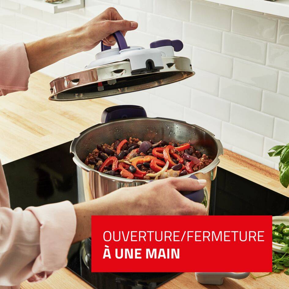 Clipsominut' Perfect violet Cocotte-minute® 7,5L Induction + Livre 100 recettes