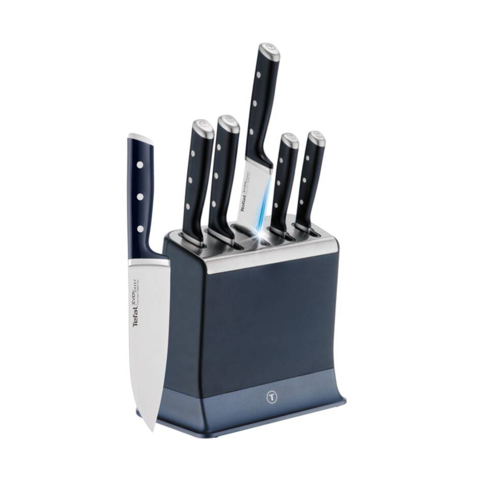 EverSharp, Set de couteaux 5 pièces et bloc de couteaux avec système d'aiguisage intégré