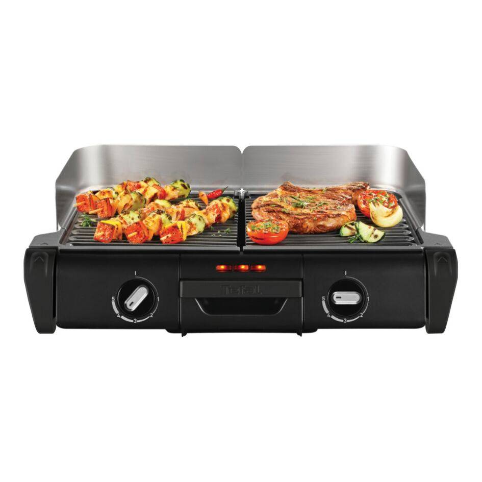 Barbecue électrique Family Grill, Usage extérieur et intérieur, 2 surfaces de cuisson avec 2 thermostats