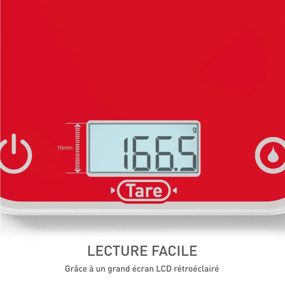 Optiss, Balance de cuisine électronique, jusqu'à 5 Kg, Framboise