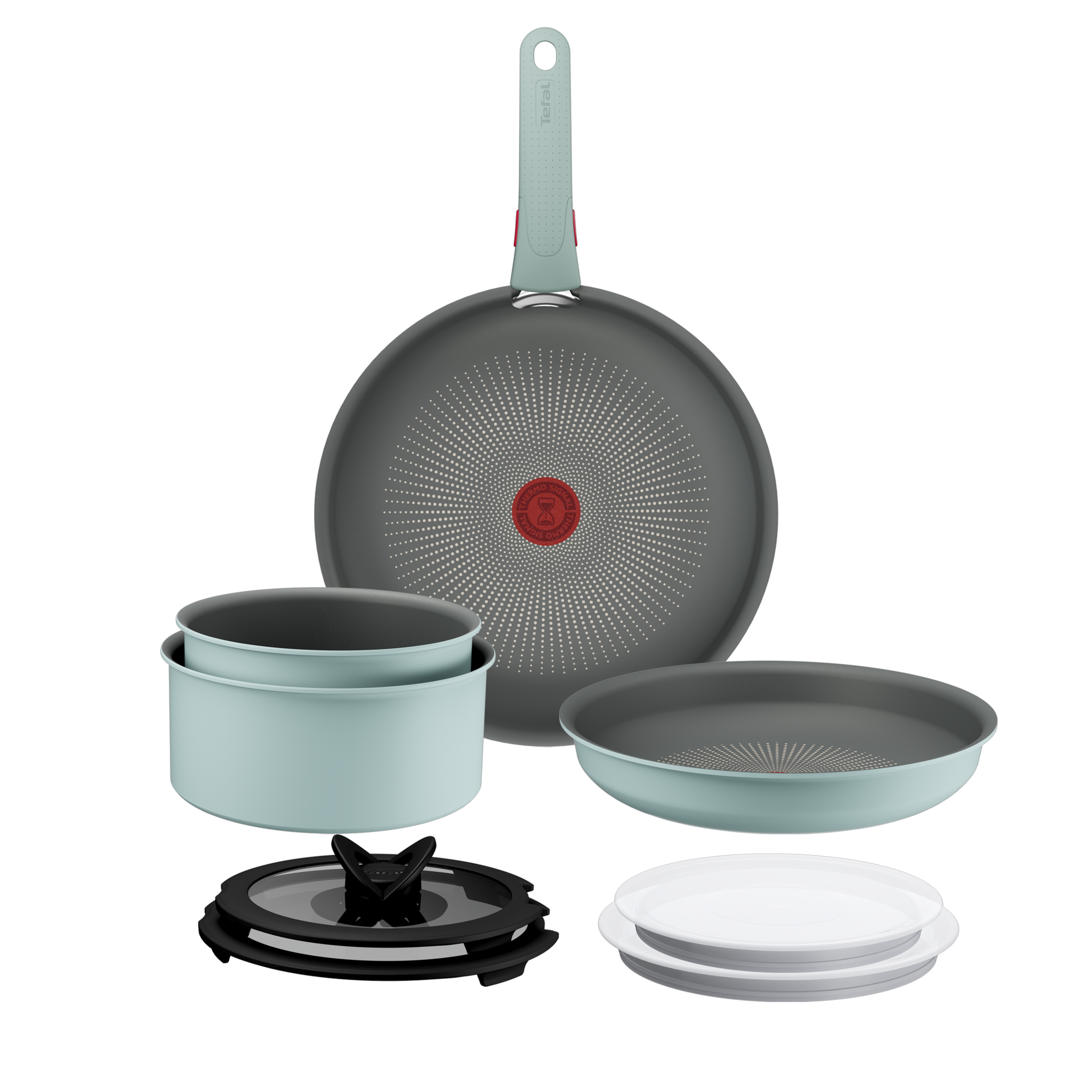 Halo Eucalyptus, Batterie de cuisine 9&nbsp;pièces, Poignée assortie, Empilable