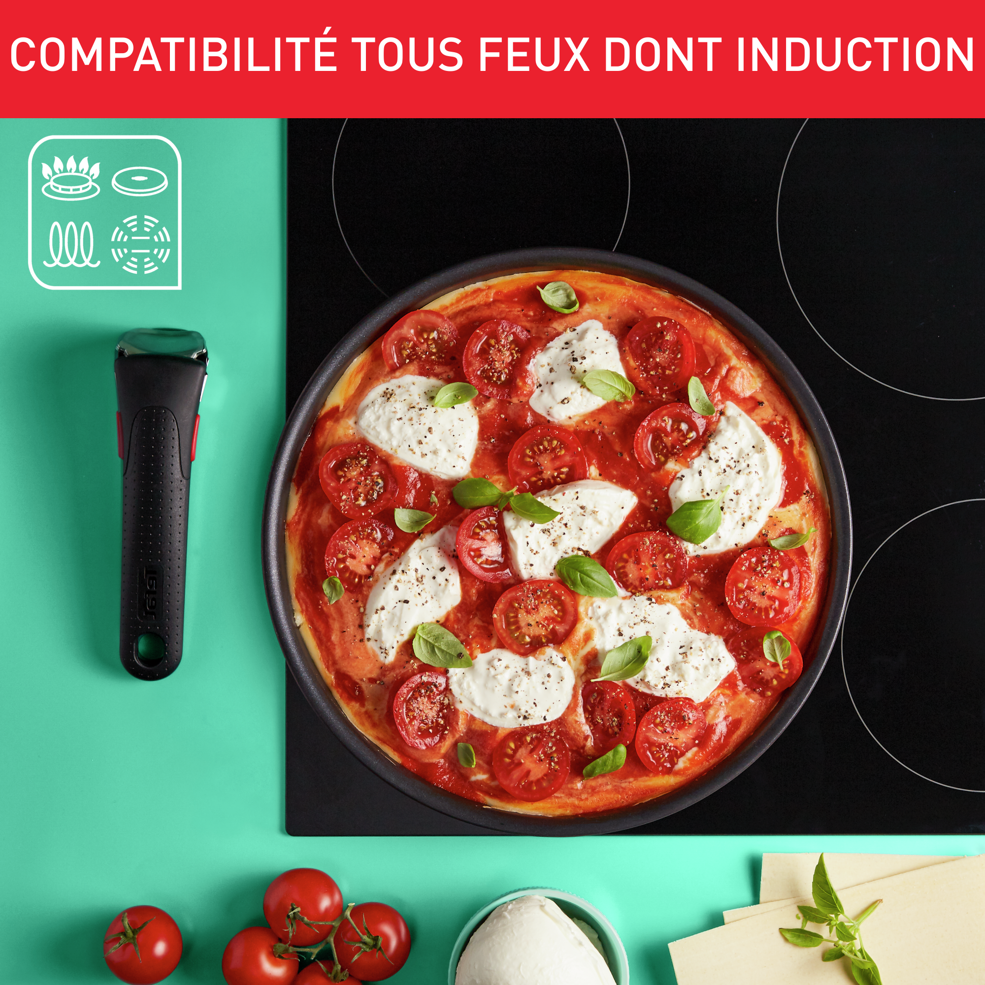 Ingenio Daily Chef, Antiadhésif, Batterie de cuisine 15 pièces, Induction