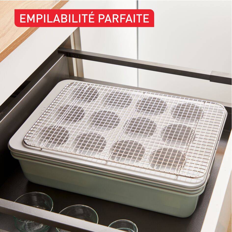 Ceramik, Set 8 pièces, Moules à pâtisserie, Empilables, revêtement céramique