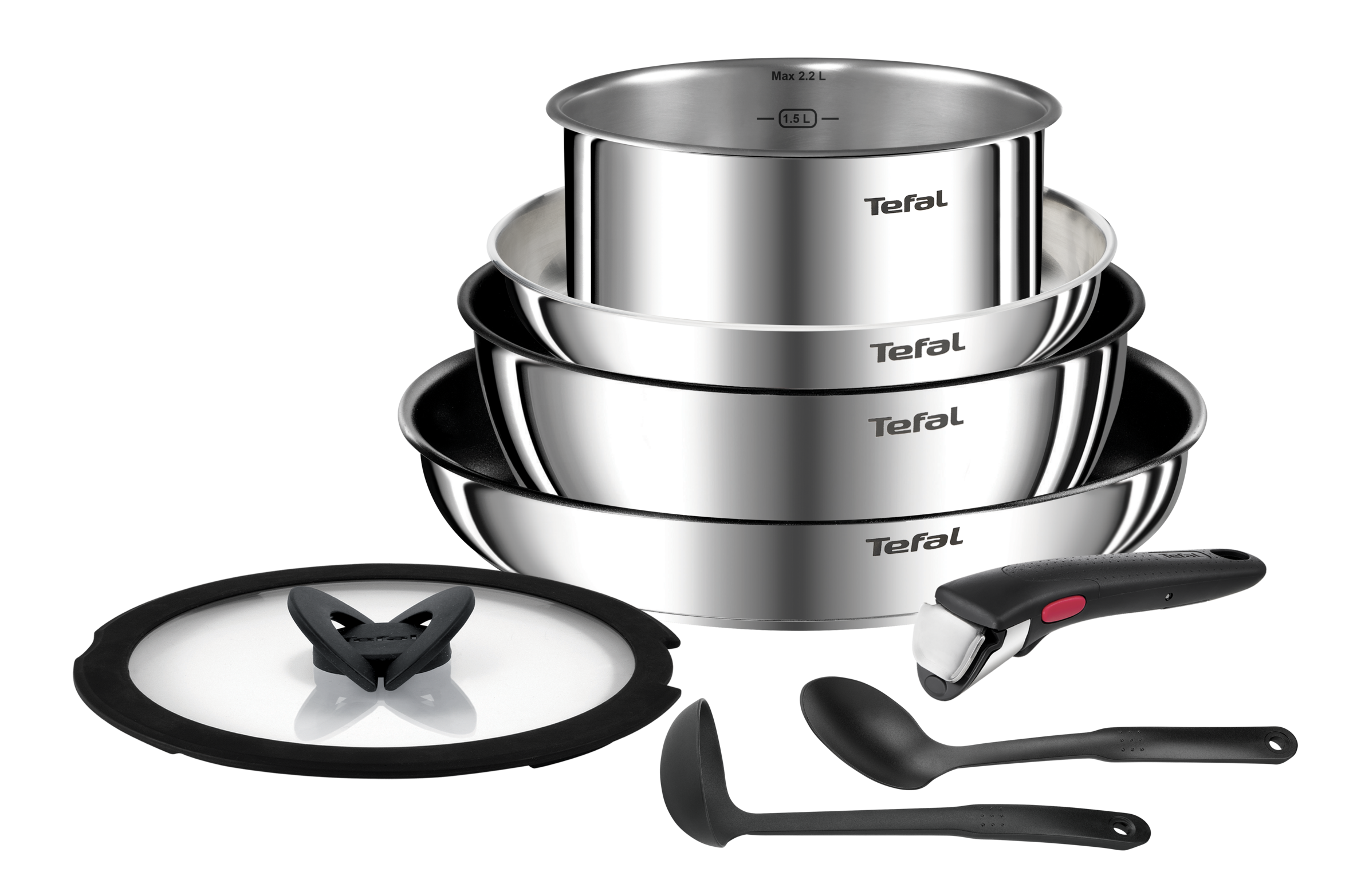 Ingenio Emotion, Batterie de cuisine 8pcs, Inox, antiadhésif, Induction