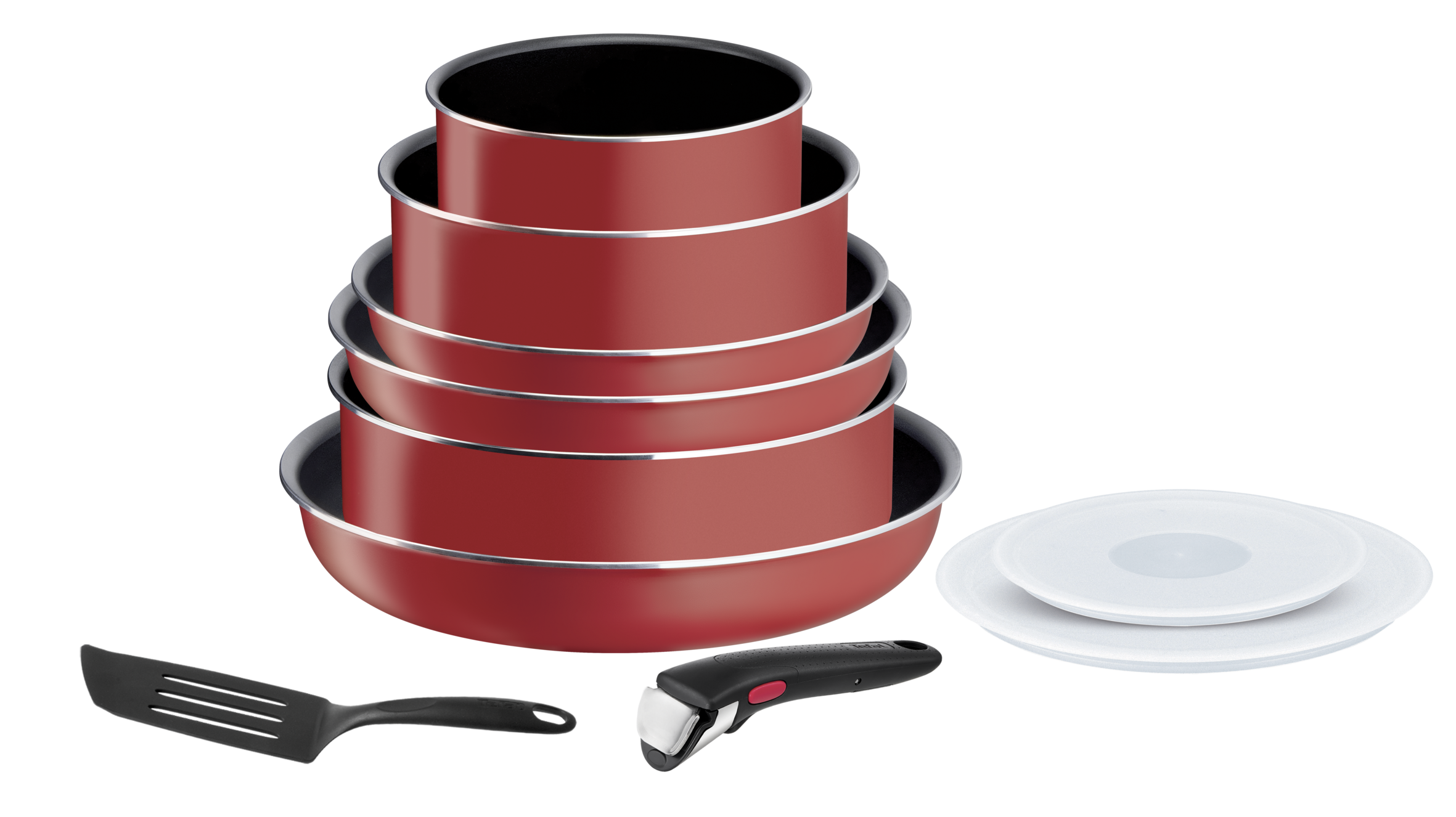 Ingenio Easy Cook N Clean Rouge surprise Batterie de cuisine 10 pièces