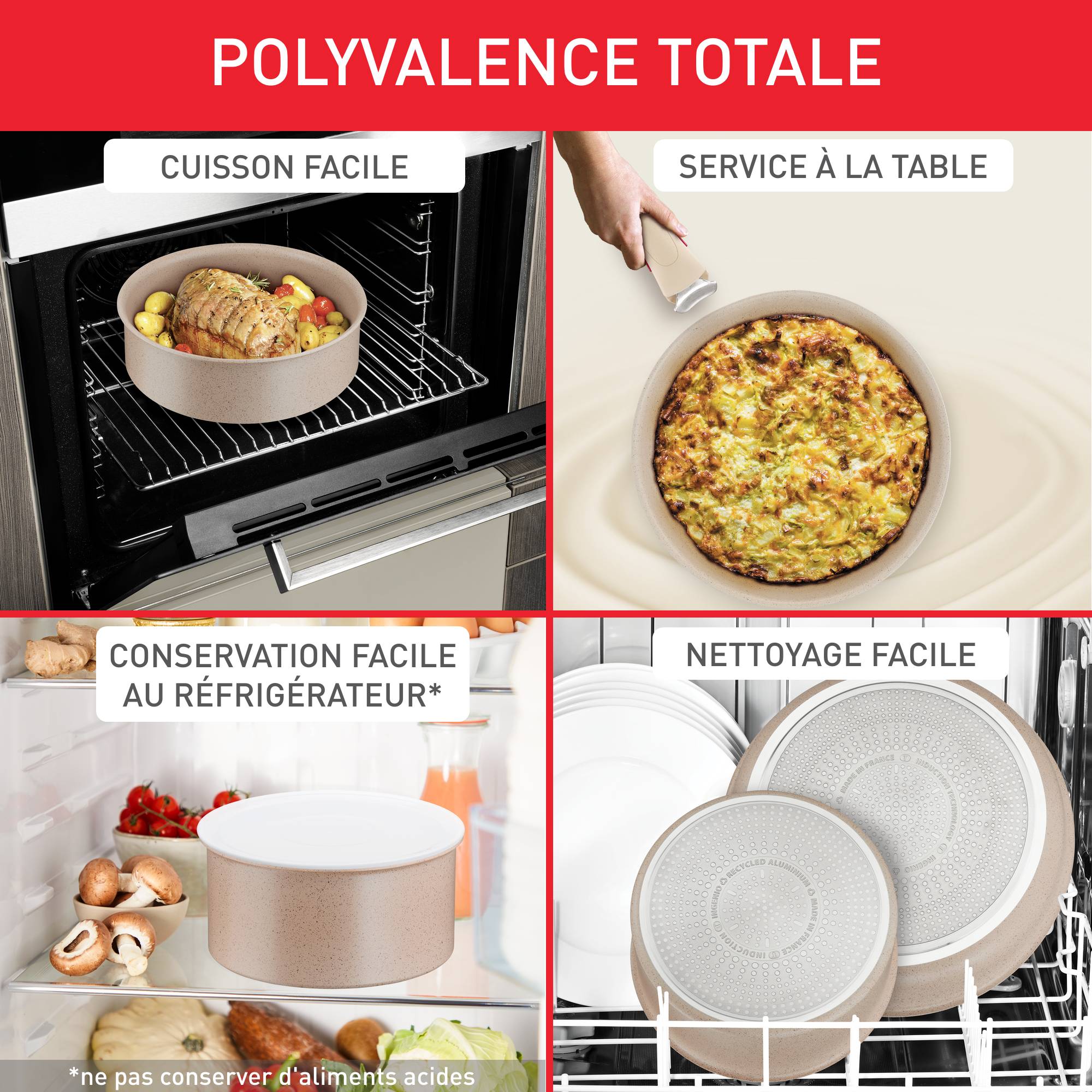 Ingenio Delight, Antiadhésif, Poêles 24/28 cm, Induction