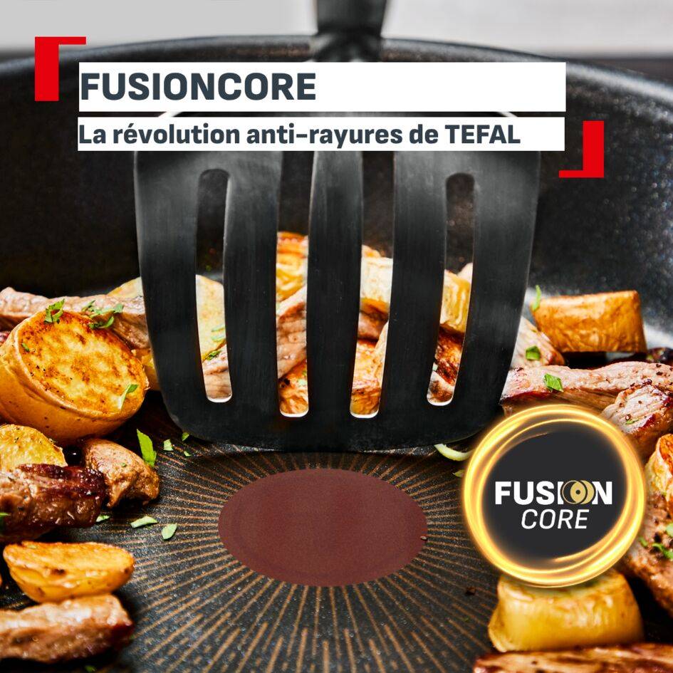 Experience, Lot de 2 poêles 24/28 cm, Revêtement antiadhésif FusionCore, Induction