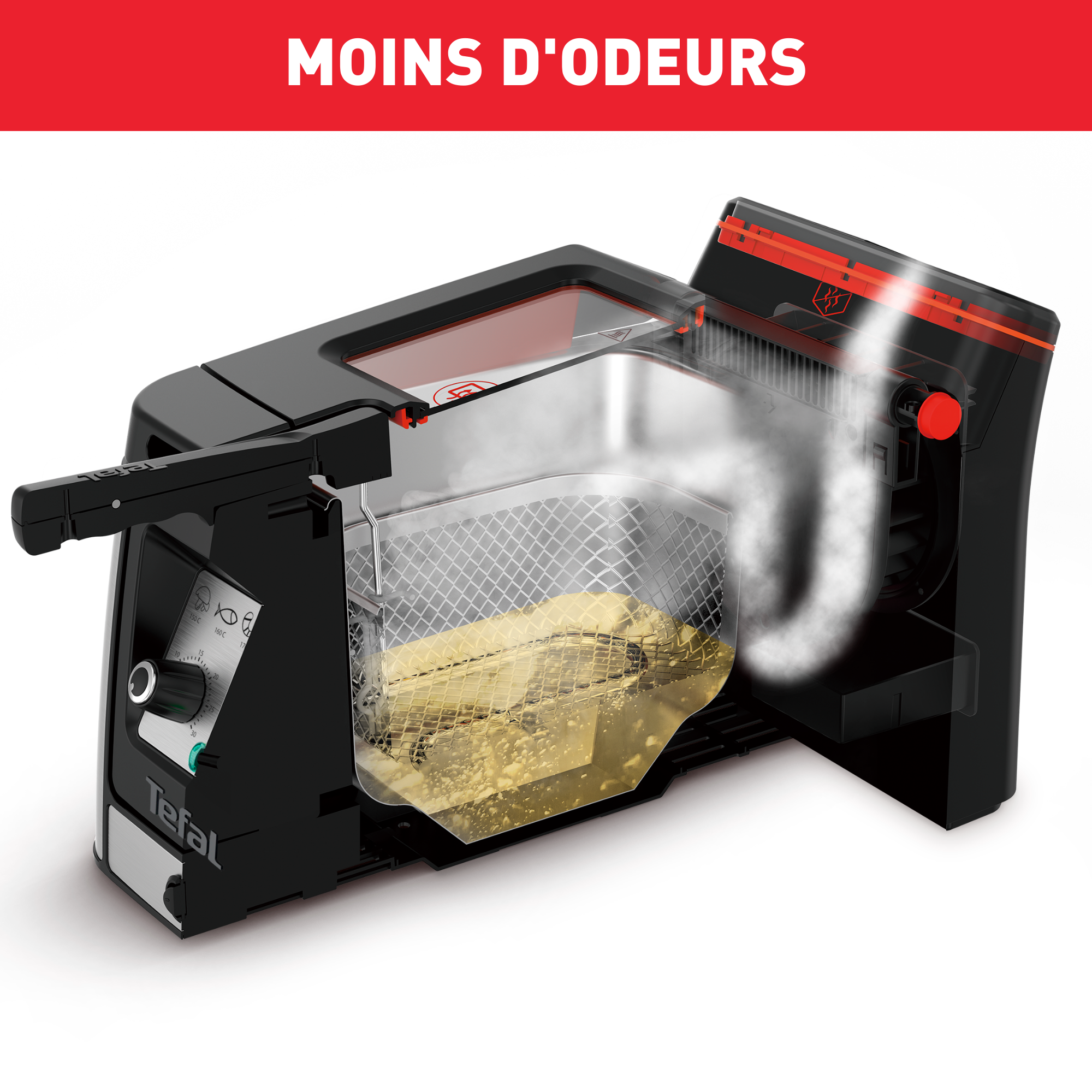 Clear Duo, Friteuse à huile semi-professionnelle, Grande capacité, Hublot anti-buée XL