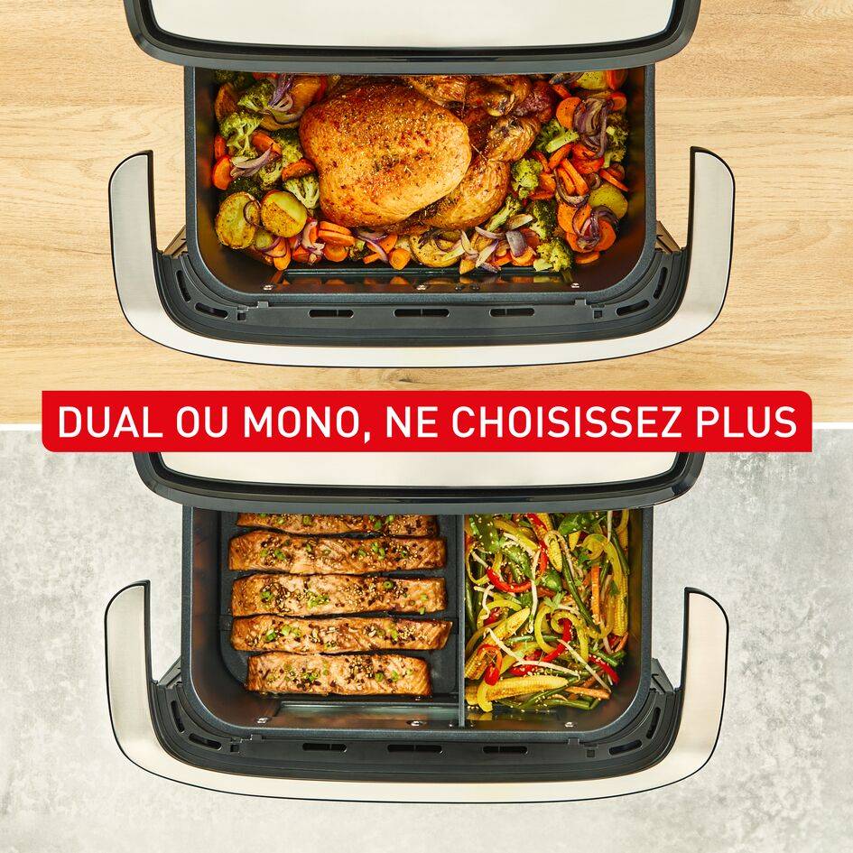 Dual Easy Fry Flex, 9L, Air fryer, Noir