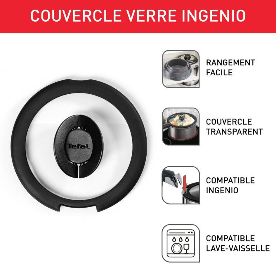 Ingenio Couvercles en verre 16/18/20 cm