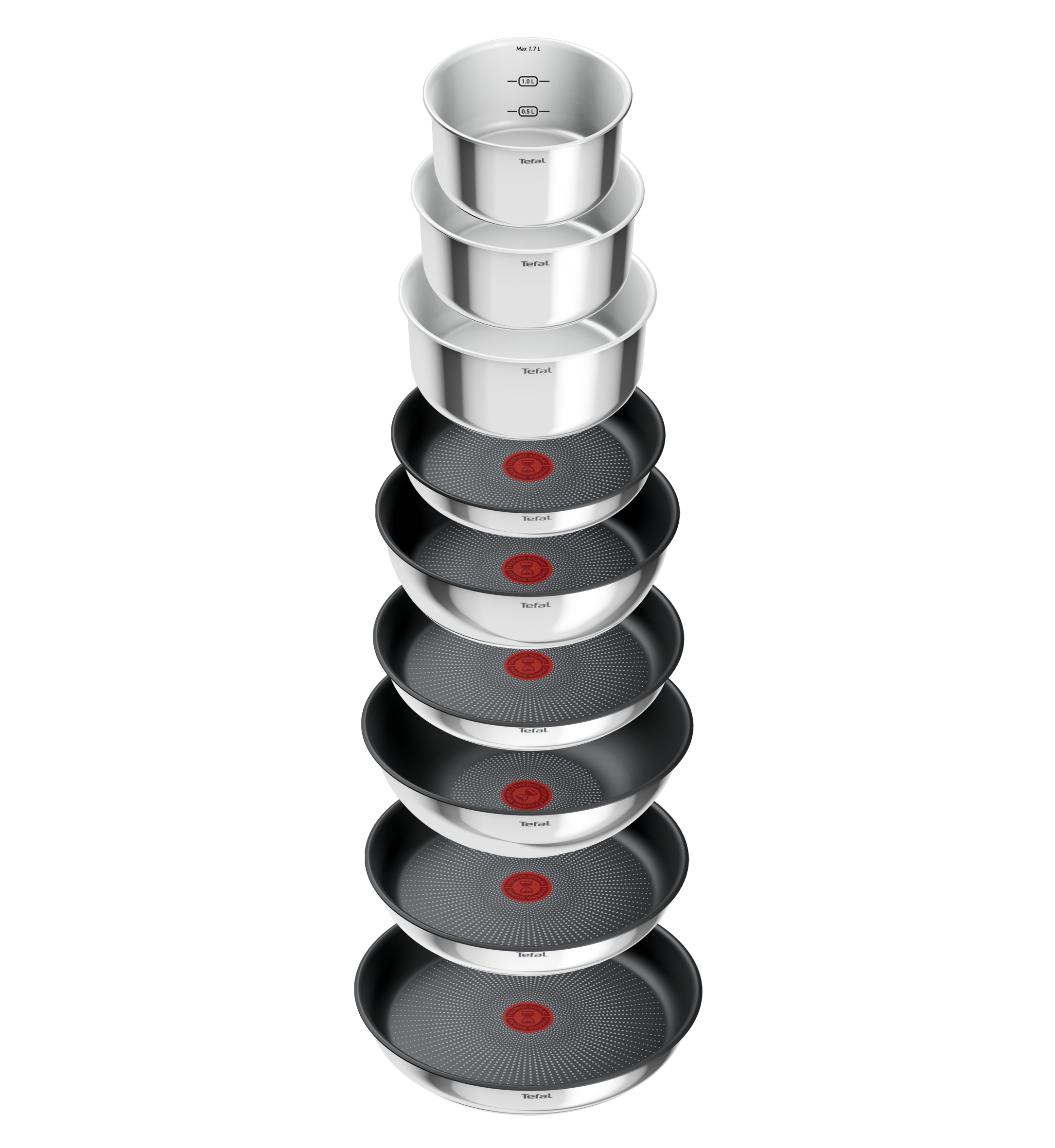 Ingenio Emotion On, Inox + antiadhésif, Batterie de cuisine 22 pièces, Induction